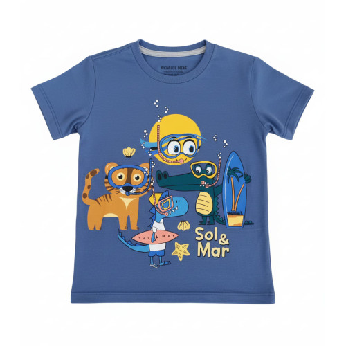 CAMISETA INFANTIL PLUNGED AZUL INDIGO 08 CAMISETA INFANTIL PLUNGED AZUL INDIGO 08