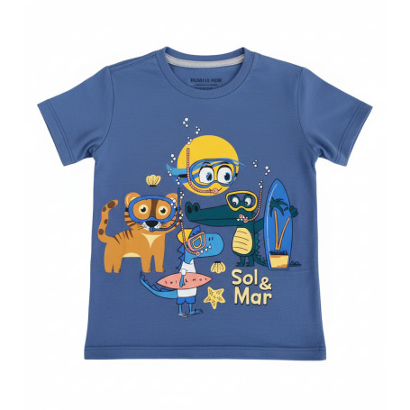 CAMISETA INFANTIL PLUNGED AZUL INDIGO 02