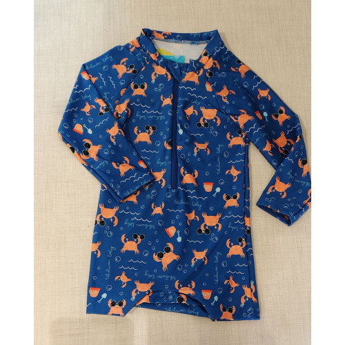 Macacão Bebê Praia Proteção Solar UV50+ Caranguejo Macacão Bebê Praia Proteção Solar UV50+ Caranguejo