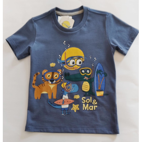 CAMISETA INFANTIL PLUNGED AZUL INDIGO 04